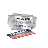 Lames de rasoir à double tranchant en acier inoxydable, revêtement platine, pour rasoir de sécurité, pour hommes, rasage humide, support de marque privée OEM
