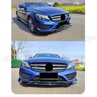 For Mercedes Benz C-Class W205 2015-2018 Car Front Bumper Lip Splitter Diffuser Body Kit Brabus Style Bumper Protector