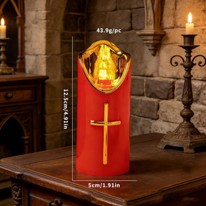Bougies LED électroniques en gros avec flamme vacillante, <span class=keywords><strong>à</strong></span> piles, <span class=keywords><strong>pour</strong></span> la prière en église, la décoration d'Halloween, les cimetières - Product Image 6