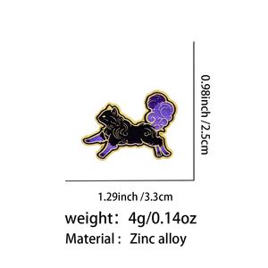Spilla Decorativa Leggera in Lega di Zinco Smaltata Nera con Motivo <span class=keywords><strong>Fantasy</strong></span> Divertente, Placcata in Nichel <span class=keywords><strong>Nero</strong></span>, per Colletto alla Moda - Product Image 4