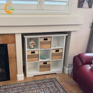 Natural Foldable Seagrass <b>Square</b> <b>Baskets</b> Foldable Home Storage <b>Basket</b> Woven Storage <b>Basket</b> Storage Cube Bins - Product Image 6