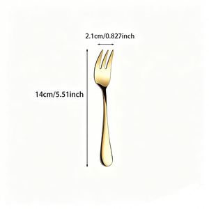 Vente en gros de fourchettes à fruits à trois dents en acier inoxydable, fourchettes à gâteau, fourchettes à dessert en métal pour mariage, restaurant, hôtel, fête, usage domestique - Product Image 2