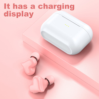 Écouteurs intra-auriculaires sans fil TWS Bluetooth à la mode pour filles, design en forme de cœur, suppression du bruit ENC, longue autonomie, vente chaude