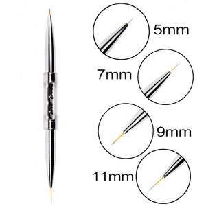 Black Double Head Crystal Handle Liner Brush for Gel Polish Nail Art Manicure Drawing Tools - Product Image 5