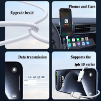 Câble USB Type C Carplay pour iPhone 15 Pro Max et Samsung 35W Charge rapide 1.5M Nylon tressé Téléphone Câble de données Support Carplay