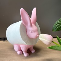 Boîte à mouchoirs en forme de lapin imprimé en 3D pour Pâques, porte-rouleau de papier mouchoir mignon, décoration de salle de bain, ornement de maison, artisanat artistique, cadeau