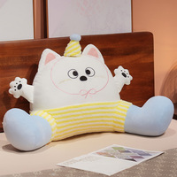 Coussin de dossier de chaise, coussin de lecture pour lit, coussin de dossier de canapé, motif animal brodé, style dessin animé, pour dortoir