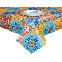 Nappe rectangulaire en coton tissé imprimé Excelsa Trinacria Italie 140x180 cm multicolore style méditerranéen lavable