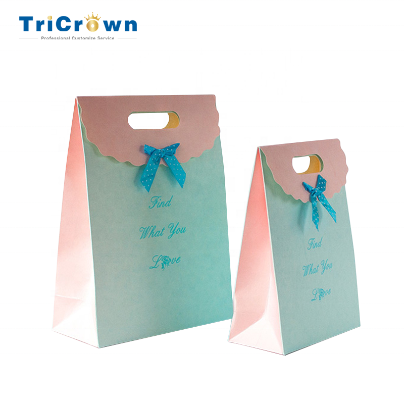 Personnalisé Pas Cher Promotionnel Sac de Papier de Bonbon Portable Boîte-Cadeau Recyclable