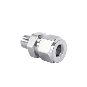 SS304 SS316 G NPT Thread Male Connector and Double Ferrule Tube Fittings