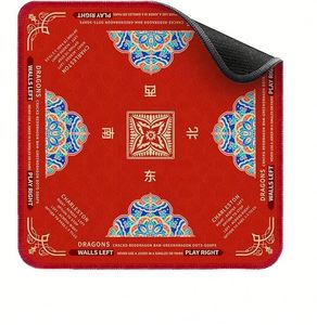 Tapis de Mahjong carré classique en boue de diatomée, antidérapant, facile à nettoyer, portable, taille personnalisée, imprimé - Product Image 1