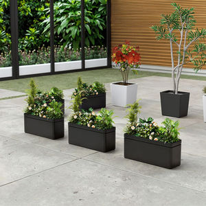 กระถางปลูกต้นไม้เหล็กทรงสี่เหลี่ยมสำหรับสวนบ้านทันสมัย พร้อมฉากกั้นแบบถอดได้สำหรับวางบนพื้น - Product Image 2