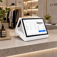 Terminal de point de vente tablette à double écran, écran tactile 15,6 pouces, machine de commande en libre-service pour magasin de détail