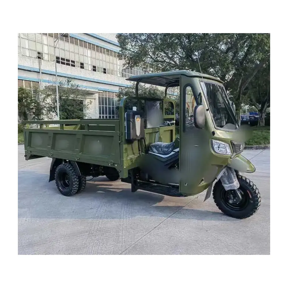 India Adult Benzin Dreirad Muldenkipper 3-Rad Motorrad/250ccm Benzinmotor 5-Rad Cargo Dumper Dreirad für Fracht