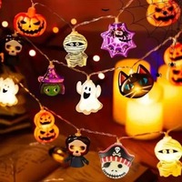 Guirlandes lumineuses LED d'Halloween en gros, citrouilles 3D, crânes, lanternes fantômes, à piles, pour décoration festive et surprise des fêtes