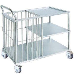 Carrito de Hospital de Acero Inoxidable MJ17 con 4 Ruedas, Diseño Industrial Resistente para Uso en Enfermería y Cuidado del Paciente - Product Image 2