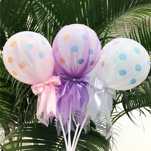 Confeti de látex para globos, hilo de red de 12 pulgadas, lazo para globos <span class=keywords><strong>Bobo</strong></span>, envoltura de lunares, decoración para fiesta de boda, 2 uds. - Product Image 4