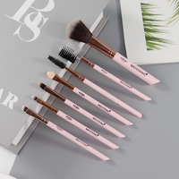 Set kuas Makeup 7 potong, peralatan rias tekstur bulu lembut