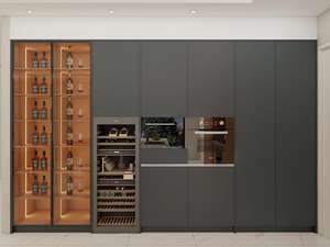 Gabinetes de Cocina de Lujo de Chapa de Madera Contemporánea de Alta Gama para Villa - Product Image 4