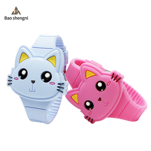 China Factory Hello Kitty Girls' <span class=keywords><strong>orologio</strong></span> <span class=keywords><strong>da</strong></span> <span class=keywords><strong>polso</strong></span> Led cinturino in Silicone <span class=keywords><strong>orologio</strong></span> <span class=keywords><strong>da</strong></span> cartone animato per bambini come regalo - Product Image 4