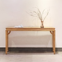Table console longue et étroite de salon en bois d'orme chinois massif de haute qualité avec un design antique