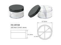 Récipient pour poudre libre en plastique transparent de 30g multi-maquillage coloré boîte ronde pour poudre libre cosmétique corps en PS à quatre compartiments