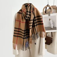 Écharpe en cachemire douce avec logo personnalisé, châle d'hiver en cachemire pour femmes, écharpe à carreaux, accessoire d'automne/hiver
