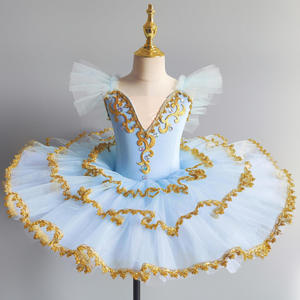 2025 professionale danza danza danza del balletto maniche a sbuffo abito più <span class=keywords><strong>Ballerina</strong></span> Tutu gonna Performance pratica Costume per le ragazze - Product Image 5