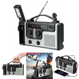 Custom Hand Crank Solar Radio Multi Band AM/FM/SW Portable Radio <b>LED</b> Flashlight Power Bank Outdoor Camping - Product Image 3