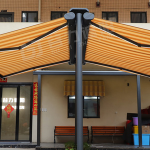 Auvent papillon noir haut de gamme autoportant abri solaire télécommande en aluminium <span class=keywords><strong>Cassette</strong></span> complète auvent Double face pour <span class=keywords><strong>café</strong></span> - Product Image 6