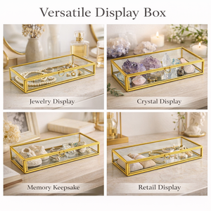 Boîte à bijoux en verre rectangulaire <span class=keywords><strong>d</strong></span>écorative avec cadre en laiton soudé à la main, verre transparent, <span class=keywords><strong>d</strong></span>écoration <span class=keywords><strong>d</strong></span>'intérieur - Product Image 3