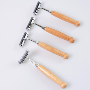 <span class=keywords><strong>Rasoir</strong></span> en bois à 2 lames <span class=keywords><strong>pour</strong></span> hommes, Logo personnalisé, réutilisable, biodégradable, écologique - Product Image 4