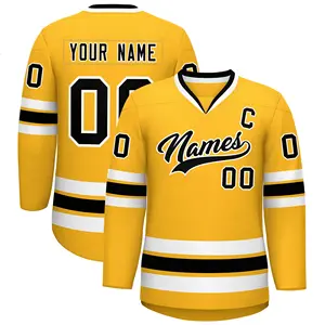 סיטונאי כרטיס jersey מותאם אישית הדפסה של השם שלך מדים הוקי קרח בחוץ מספר