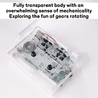 Nouveau lecteur de cassettes portable rétro transparent personnalisable avec radio FM, lecteur MP3, Wakman, son stéréo double piste, lecteur de cassettes vintage
