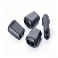 Bloqueurs de cordon carrés effilés et arrondis à double trou en POM noir mat, robustes et de sécurité, embouts de blocage réglables en plastique durable pour