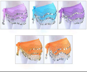 Foulard de danse <span class=keywords><strong>orientale</strong></span> pour <span class=keywords><strong>femme</strong></span> avec pièces dorées, <span class=keywords><strong>ceinture</strong></span> de taille en mousseline perlée pour la danse <span class=keywords><strong>orientale</strong></span> - Product Image 4