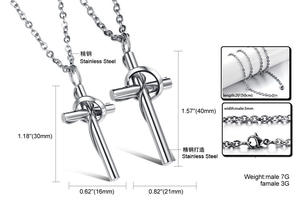 Collar con Colgante de Cruz de Acero Inoxidable Vintage, Cadena Figaro con Joyería Religiosa Cristiana para Enamorados - Product Image 3