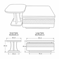 Ensemble de tables basses gigognes modernes et minimalistes avec panneaux en verre technologique, finition brillante et motif diamant en relief, pour salon, avec rangement sous tiroirs, disponible en gros