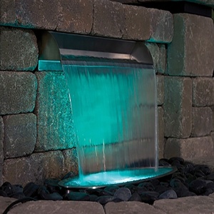 Fenlin Commercial Modern Polished Finish Stainless Steel Rectangle <strong>Waterfall</strong> Fountain LED <strong>Lights</strong> for Outdoor <strong>Indoor</strong> Landscape - Product Image 1