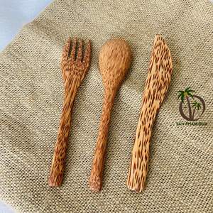 COCO-ECO BRAND SUPPLIER COCONUT <b>SPOON</b> <b>FORK</b> KNIFE TRAVEL CUTLERY <b>SET</b> FROM VIETNAM WITH CHEAP PRICE - Product Image 4