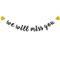 Spanduk Grosir We Will Miss You, Garland Kertas Perpisahan untuk Dekorasi Pesta Keluar Kerja/Pensiun