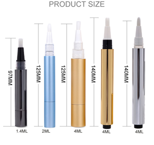 Stylo vide en aluminium doré brillant de 2ml, 3ml, 4ml, 5ml pour gloss cosmétique, vernis à ongles, stylo blanchissant pour les dents, stylo à huile pour cuticules - Product Image 6