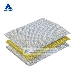 Éponge à vaisselle extra épaisse Amigo, rectangulaire, dorée et argentée, pour nettoyer les casseroles et les poêles - Product Image 4