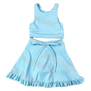 Robe d'été sans manches pour filles DH ODM vert menthe jaune citron, jupe tutu en maille superposée et moelleuse contrastante, robe tourbillonnante fraîche pour l'été - Product Image 2