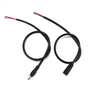 Power Pigtail Cable DC5525 5.5x2.5mm Male Plug Open End Power Wire for Security Camera