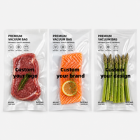 Sacs sous vide personnalisés imprimés et gaufrés, sans BPA, de qualité alimentaire, pour la cuisson sous vide de viande, poisson, légumes, et le stockage au congélateur