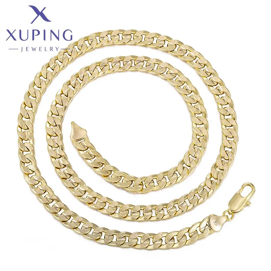 K-N001 XUPING gioielli di vendita calda Hip Hop collegamento cubano Chian 14K oro placcato in rame gioielli uomini moda gioielli collane gioielli