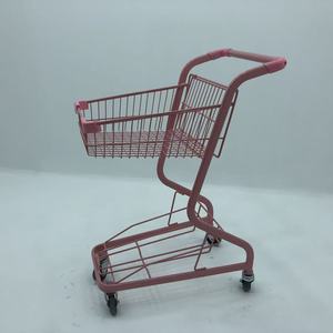 <strong>Double</strong> <strong>Layer</strong> Multi-Size Customizable Supermarket Warehouse Grocery Store Trolley With Plastic Basket - Product Image 4