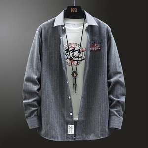 Moda <span class=keywords><strong>uomo</strong></span> spiaggia nuova <span class=keywords><strong>camicia</strong></span> autunno cotone e <span class=keywords><strong>lino</strong></span> ampia ampia e morbida <span class=keywords><strong>camicia</strong></span> a maniche lunghe - Product Image 2