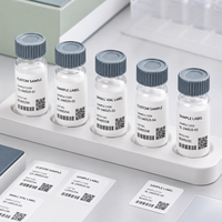 Etiquetas de péptidos para muestras de investigación, pegatinas personalizadas para viales, para envasado de muestras de laboratorio en botellas pequeñas, impresión de códigos QR y de lotes